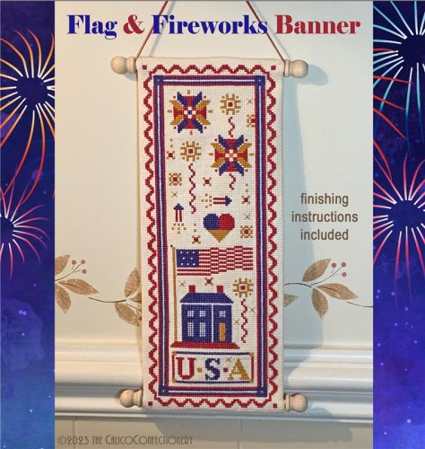 (image for) Flag & Fireworks Banner